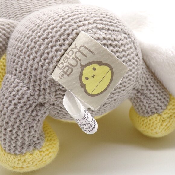 Baby Bum Monkey Lovey Duke Gray Yellow White Knitted Plush Security Blanket Soft - Picture 10 of 12